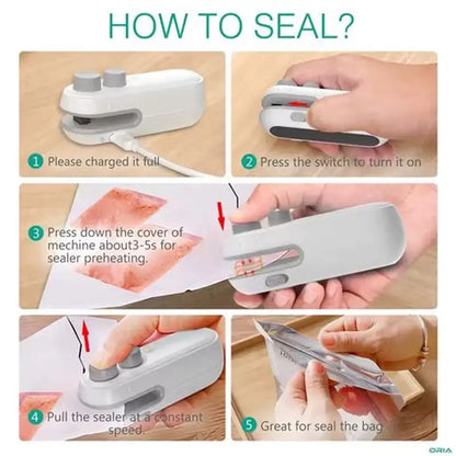 Mini Sellador de Bolsas 2 en 1 – Sella y Corta en Segundos